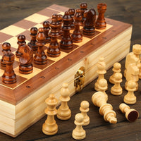 Jeu d'échecs en bois magnétique pliant