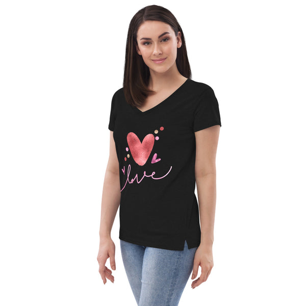 T-shirt col V éco-responsable femme de Saint-Valentin