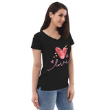 T-shirt col V éco-responsable femme de Saint-Valentin