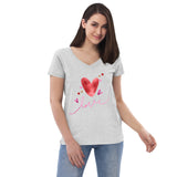 T-shirt col V éco-responsable femme de Saint-Valentin