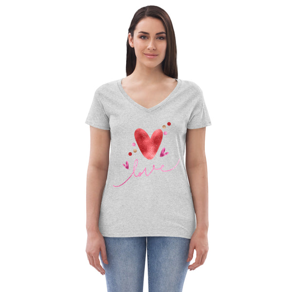 T-shirt col V éco-responsable femme de Saint-Valentin