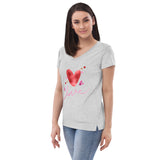 T-shirt col V éco-responsable femme de Saint-Valentin