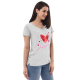 T-shirt col V éco-responsable femme de Saint-Valentin